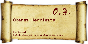 Oberst Henrietta névjegykártya